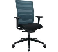 Chaise de bureau synchrone noir/pétrole 420-540mm avec accoudoirs Trgf.110kg PA20OMP0CX6