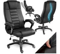 CHAISE DE BUREAU - TECTAKE - Fauteuil de bureau MAFZ avec des Accoudoirs rembourrés Fonction bascule réglable - Noir