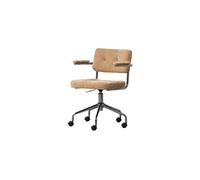 Chaise de bureau tissu côtelé sable foncé Kova