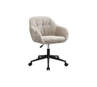 PASCAL MORABITO - Chaise de Bureau - Tissu texturé - Beige - Hauteur réglable - LASSANDRA de