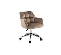 Chaise de bureau - Velours - Beige - Hauteur réglable - PEGA de
