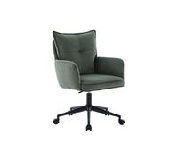 PASCAL MORABITO Vente-Unique - Chaise de Bureau - Velours côtelé - Vert et Noir - Hauteur réglable - BATARU