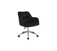 Chaise de bureau - Velours - Noir - Hauteur réglable - PEGA de