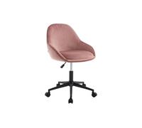 Chaise de bureau - Velours - Rose - Hauteur réglable - NAODY
