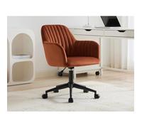 Vente-unique - Chaise de Bureau - Velours - Terracotta et Noir - Hauteur réglable - Eleana