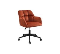 Chaise de bureau - Velours - Terracotta et noir - Hauteur réglable - PEGA de