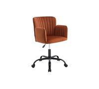 Chaise de bureau - Velours - Terracotta - Hauteur réglable - TOARA