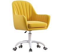Chaise de bureau vibrante - Tabouret de maquillage élégant pivotant à 360°, chaise de bureau réglable en hauteur pour filles, chaise de réception moderne avec base blanche élégante et design