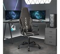 Chaise de bureau Vidaxl en metal non pliable H. 118.5 cm interieur noir noir G