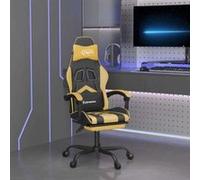 Vidaxl Chaise De Jeu Avec Repose-Pied Noir Et Doré Similicuir Multicolore