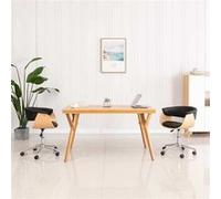 Vidaxl Chaise Pivotante À Dîner Noir Bois Courbé Et Similicuir Noir