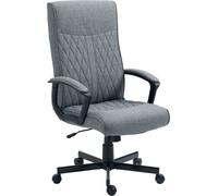 Chaise de bureau Vinsetto avec fonction bascule, chaise de bureau ergonomique, chaise d'ordinateur réglable en hauteur, chaise de travail pivotante pour le bureau, gris foncé