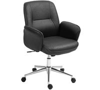 Chaise de bureau Vinsetto avec fonction bascule Chaise de bureau réglable en hauteur Chaise pivotante ergonomique Chaise de travail moderne Capacité de charge jusqu'à 120 kg Microfibre noire 67 x 69 x