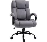 Chaise de bureau Vinsetto Chaise de bureau Chaise gaming Chaise pivotante Fonction bascule réglable en hauteur grande et haute extra large ergonomique Capacité de charge 220 kg Mousse Lin Gris clair 7