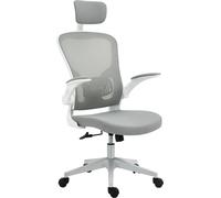 Chaise de bureau Vinsetto chaise de bureau ergonomique avec fonction bascule dossier haut appui lombaire appui-tête bras relevable home-office gris 65 x 64 x 114-122 cm