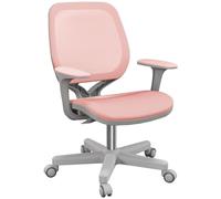 Chaise de Bureau Vinsetto, Chaise de Bureau pivotante en Maille Respirante avec Hauteur réglable et Roues de sécurité pivotant à 360 degrés pour Le Bureau à Domicile, l'étude, Rose