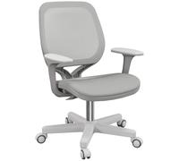 Chaise de Bureau Vinsetto, Chaise de Bureau pivotante en Maille Respirante avec Hauteur réglable et roulettes de sécurité pivotant à 360 degrés pour Le à Domicile, l'étude, Gris