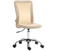 Vinsetto Chaise de bureau ergonomique hauteur réglable piètement chromé pivotant 360° maille beige