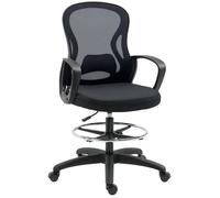 Chaise de bureau - Vinsetto - ergonomique repose-pieds accoudoirs dessin maille soutien lombaire - maille - noir