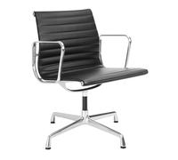 Chaise de Bureau Vitra Aluminium EA 108 avec Siège Pivotant Noir/ Chrome