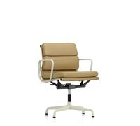 Chaise de Bureau Vitra Soft Pad EA 231 avec Mécanisme Pivotant, Accoudoirs et Inclinable, Craie/camel