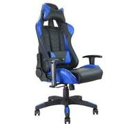 Chaise de Bureau Waytex RACING forme baquet simili cuir bicolore Noir et Bleu roi avec accoudoirs réglables Noir et Bleu G