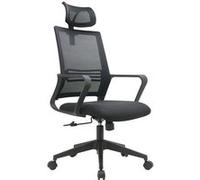 Fauteuil de Bureau Ergonomique Respirant avec Accoudoirs, Appui-tête et Soutien Lombaire - Noire