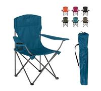 Chaise de camp pliante Highlander - Siège extérieur léger et durable - Parfait pour le camping, les festivals, le jardin, les voyages en caravane, la pêche, la plage, les barbecues (Bleu Marine)