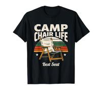 Chaise de Camping Life Best Seat Retro Camping Vibes T-Shirt