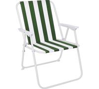 Chaise de camping Outdoor Chaise pliante Chaise de régie vert/blanc rayé