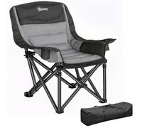 Chaise de camping - Outsunny - portable et pliante - poches latérales, porte-gobelets et sac de transport - noir