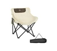 Outsunny Chaise de camping Pliable – Ultra légère, sac de transport & pochette latérale – Beige
