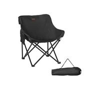 Outsunny Chaise de camping pliante – Sac de transport, pochette latérale, ultra légère – Noir