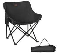 Outsunny Chaise de camping pliante – Sac de transport, pochette latérale, ultra légère – Noir