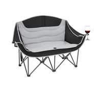 Chaise De Camping Pliable - Chaise De Camping Pour Deux Personnes, Banc Pliant 2 Places, Siège Extérieur Portable Pour Spectateurs De Stade De Pique-Nique Baseball Football Golf Fête Des Familles