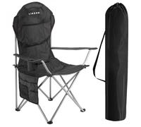 Chaise de camping pliable, siège de plage, de pêche portable avec sac de transport - Noir - Linxor