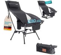 Chaise de camping pliable - Skandika Compact Plus - ultralégère - 4 hauteurs d'assise - Siège Fauteuil pliant