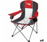 Chaise de camping pliante Aktive Gris foncé Rouge 56 x 98 x 59 cm [4 Unités]