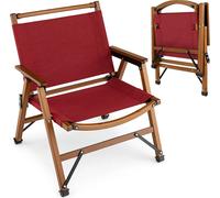 Chaise de camping pliante COSTWAY, chaise basse pliante en bambou, chaise pliante ultralégère, capacité de charge 150 kg, pour le camping, la pêche, le jardinage