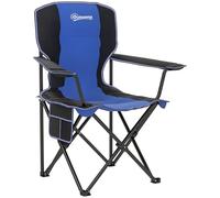 Chaise de Camping Pliante Outsunny avec Pochette et Porte-gobelet, Chaise de Jardin en métal et Tissu Oxford, capacité de Charge jusqu'à 120 kg, 94x62x110 cm, Bleu