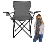 Springos Chaise de camping pliante avec porte-gobelet, chaise de pêche, chaise de plein air, pique-nique extérieur, plage, jardin (Gris)
