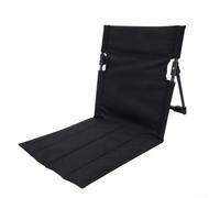 Chaise de camping portable avec dossier - Siège d'extérieur léger et pliable en tissu Oxford, cadre en alliage d'aluminium, 500 g pour randonnée, plage, voyage (noir)