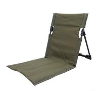 Chaise de camping portable avec dossier - Siège d'extérieur léger et pliable en tissu Oxford, cadre en alliage d'aluminium, 500 g pour randonnée, plage, voyage (vert armée)