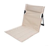 Chaise de camping portable avec dossier - Siège d'extérieur léger et pliable en tissu Oxford, cadre en alliage d'aluminium, 500 g pour randonnée, plage, voyage (blanc cassé)