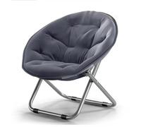 Chaise de camping portable et chaise lune pour adultes - Fauteuil pliable confortable pour jardin, chambre à coucher ou salon - Siège de salon léger pour intérieur et extérieur (gris)