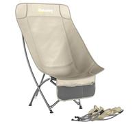 Chaise de camping portable Outsunny pour adultes, chaise pliante robuste avec poche latérale et sac de transport, siège de camping d'extérieur pour la pêche, la terrasse ou le balcon, couleur kaki