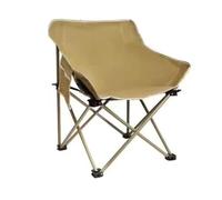 Chaise de camping portable - Pas de montage nécessaire - Légère - Pour la pêche et le pique-nique - Tabouret d'extérieur pliable idéal pour la randonnée, la plage et les voyages (blanc cassé/marron)