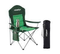 Chaise de Camping Relaxdays Pliante rembourrée, Sac de Transport, Porte-gobelet, 160 kg, Polyester, métal, Verte
