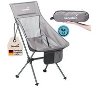 Chaise de Camping Skandika Compact - Pliable - Poids Max. supporté 150 kg - légère 1,4 kg - Sac de transport - Gris