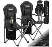 Chaise de camping - TECTAKE - Lot de 2 fauteuils MTX rembourrés pliables avec sac de transport 88,5 x 55 x 103 cm en tissu déperlant